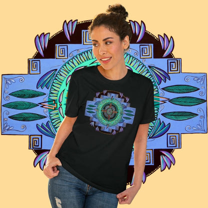 "Plumachakana" Lords & Ladies Organic TriniTee - Blue Flame Array T-Shirt