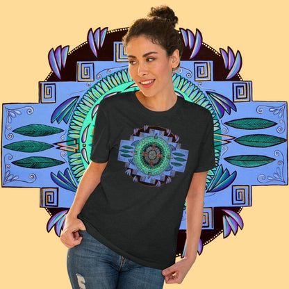 "Plumachakana" Lords & Ladies Organic TriniTee - Blue Flame Array T-Shirt