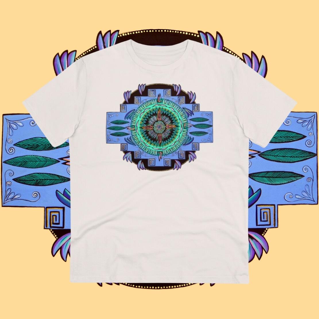 "Plumachakana" Lords & Ladies Organic TriniTee - Blue Flame Array T-Shirt