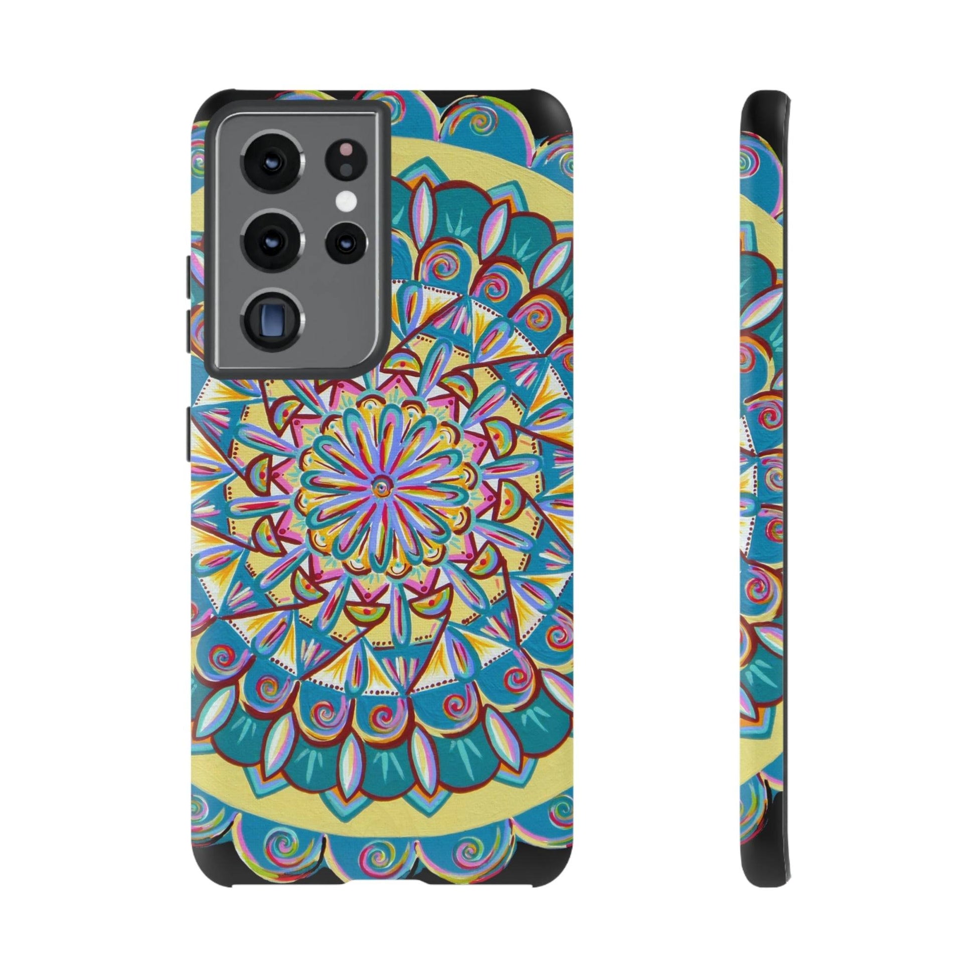 "Almandalayana" Art Phone Armor - Blue Flame Array Samsung Galaxy S21 Ultra / Matte Phone Case