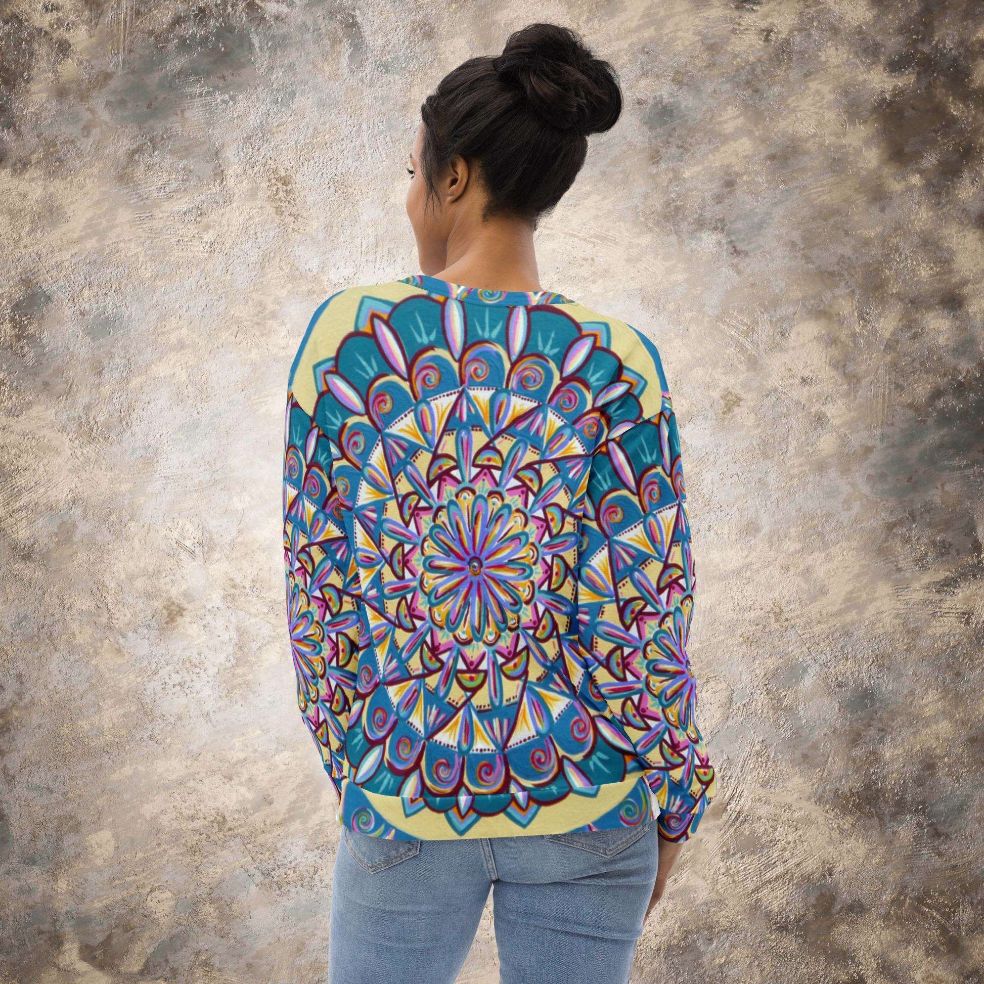 "Almandalayana" Ladies Sweatshirt - Blue Flame Array