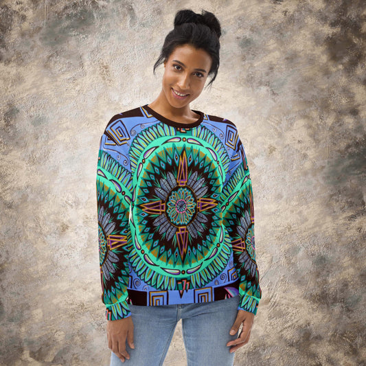 "Plumachakana" Ladies Sweatshirt - Blue Flame Array XS