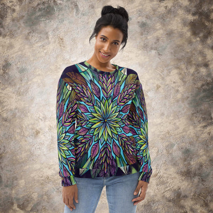 "Krystalhoja" Ladies Sweatshirt - Blue Flame Array XS