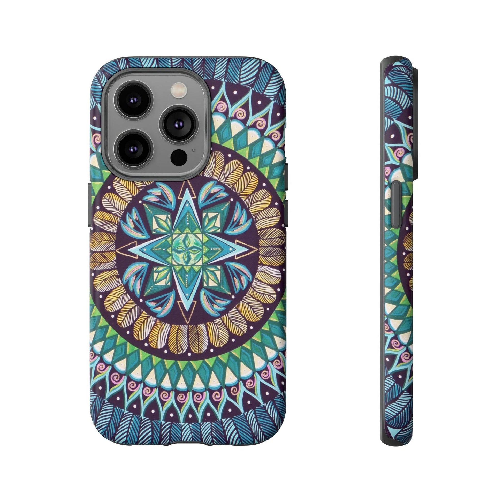 "AquilazurA Kryst'dala" Art Phone Armor - Blue Flame Array iPhone 14 Pro / Matte Phone Case