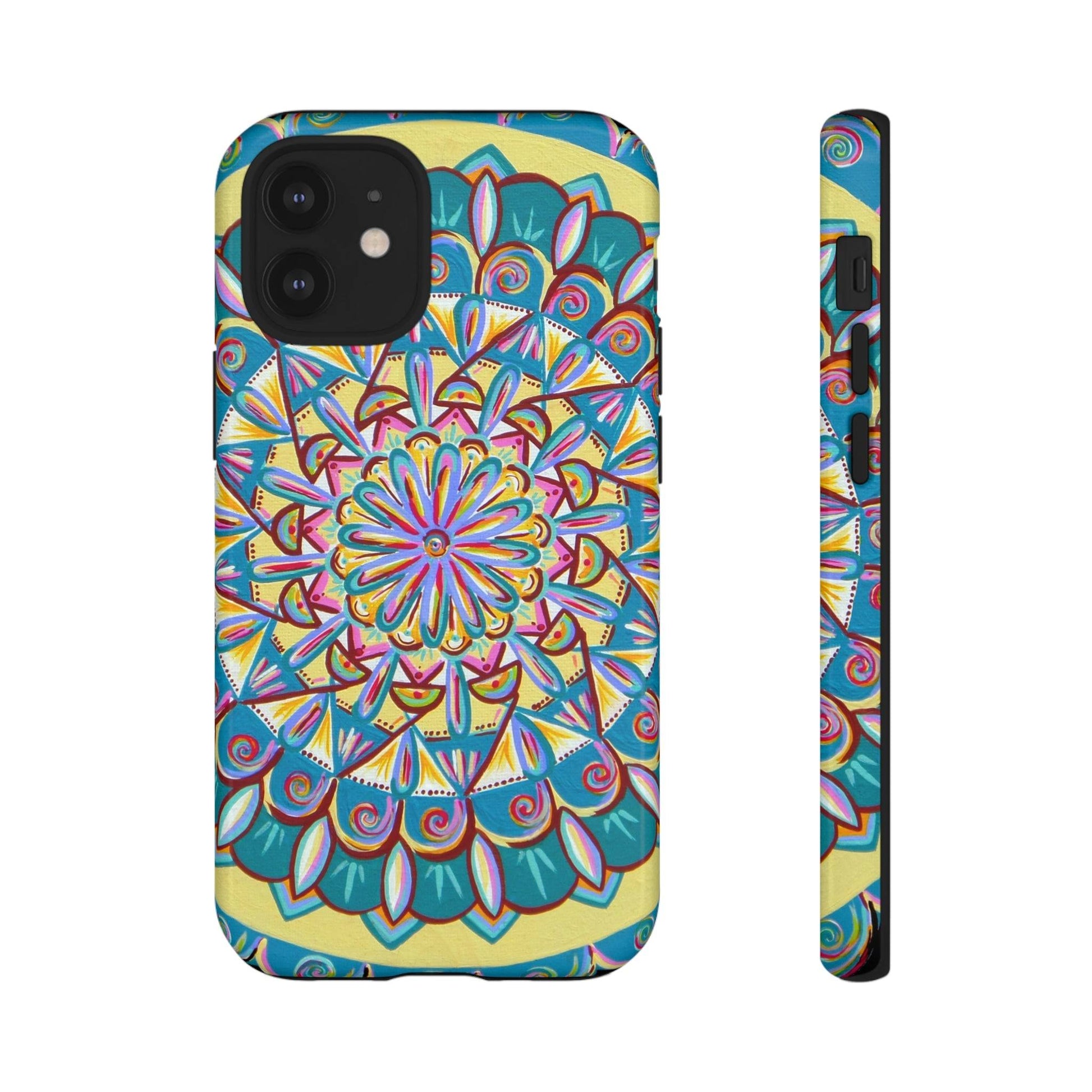 "Almandalayana" Art Phone Armor - Blue Flame Array iPhone 12 Mini / Glossy Phone Case