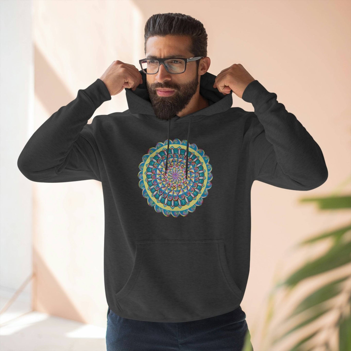 "Almandalayana" Lords & Ladies Pullover Hoodie - Blue Flame Array Charcoal Heather / XS Hoodie