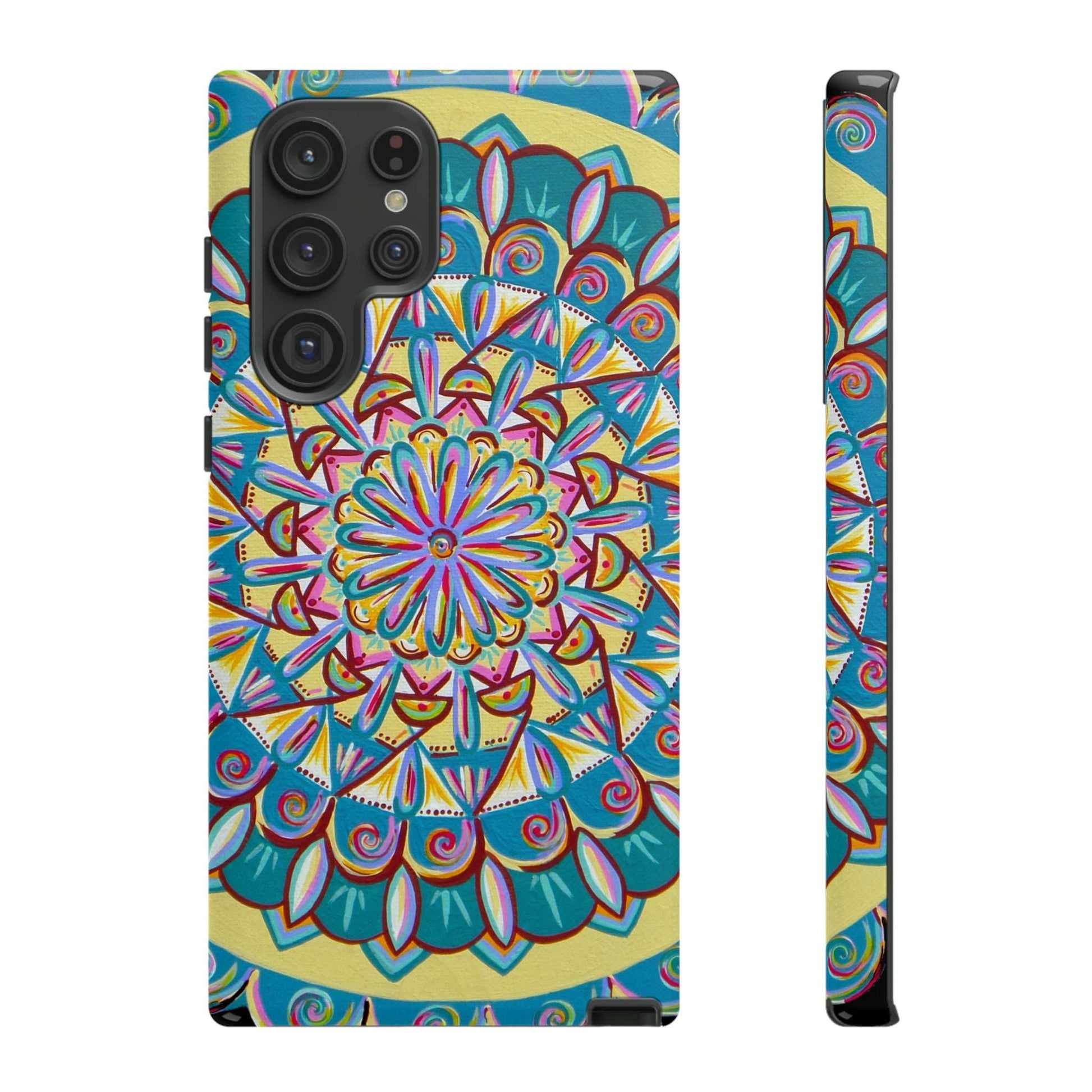 "Almandalayana" Art Phone Armor - Blue Flame Array Samsung Galaxy S22 Ultra / Glossy Phone Case