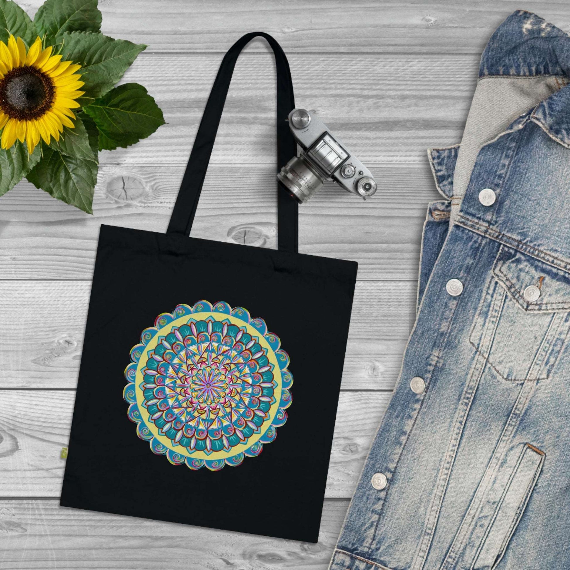 "Almandalayana" Organic Cotton Tote Bag - Blue Flame Array Bags