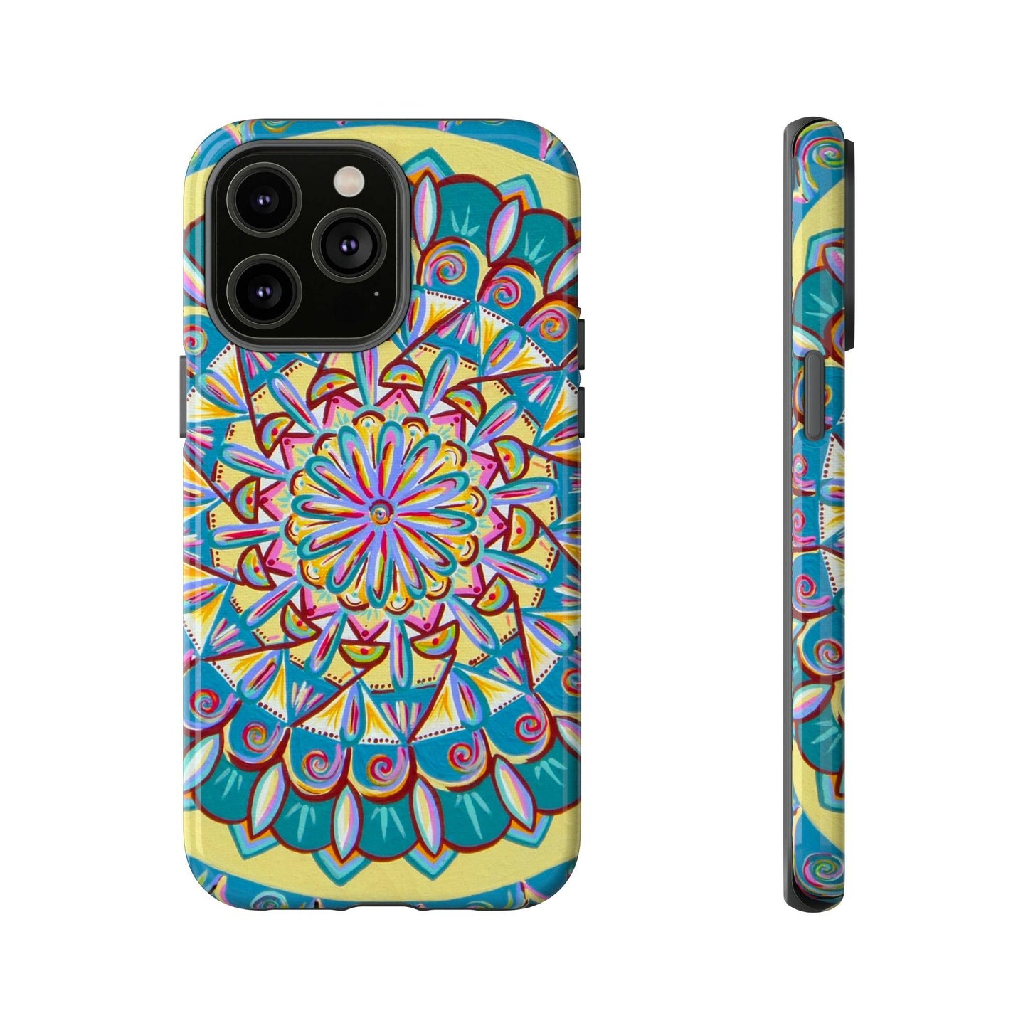 "Almandalayana" Art Phone Armor - Blue Flame Array iPhone 14 Pro Max / Glossy Phone Case