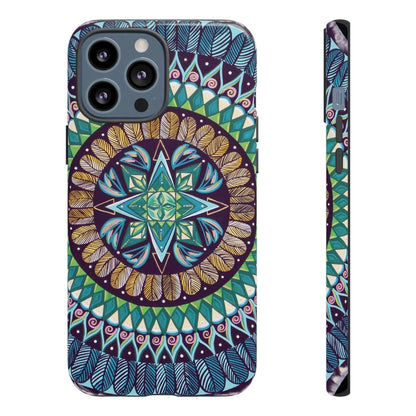 "AquilazurA Kryst'dala" Art Phone Armor - Blue Flame Array iPhone 13 Pro Max / Glossy Phone Case