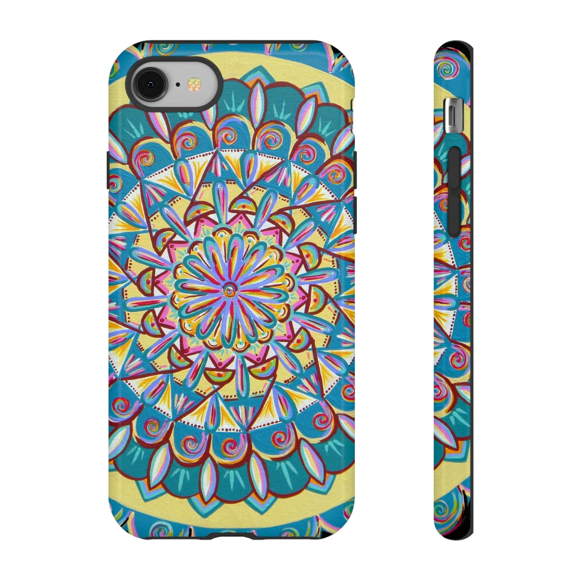 "Almandalayana" Art Phone Armor - Blue Flame Array iPhone 8 / Glossy Phone Case