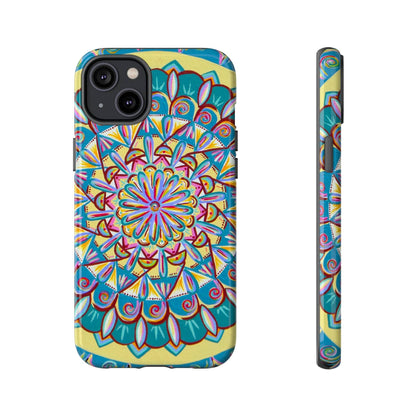 "Almandalayana" Art Phone Armor - Blue Flame Array iPhone 14 Plus / Glossy Phone Case