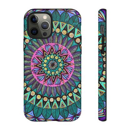 "Mandaladiosa" Art Phone Armor - Blue Flame Array iPhone 12 Pro / Glossy Phone Case