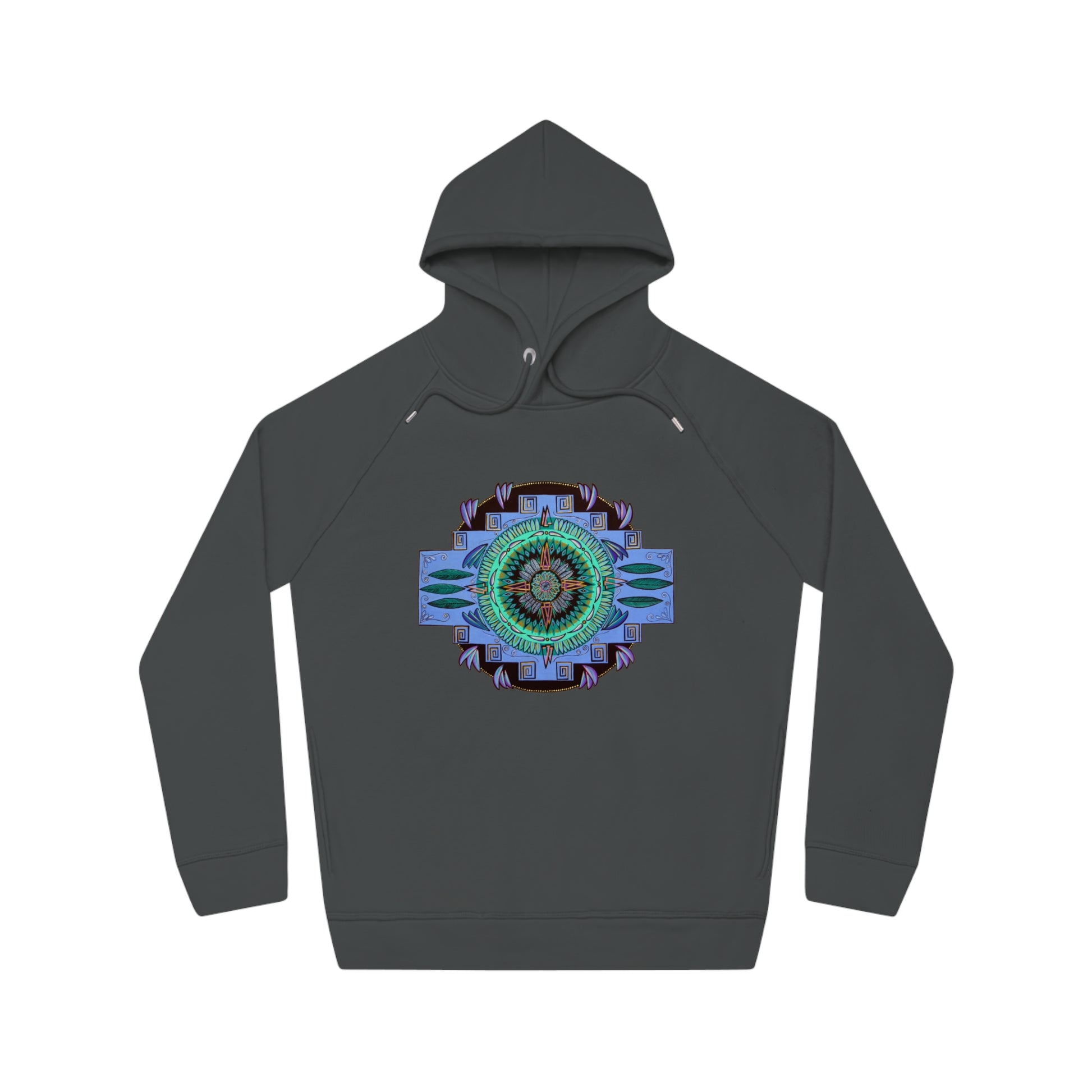 "Plumachakana" Lords & Ladies Organic Sider Hoodie - Blue Flame Array Anthracite / XS Hoodie