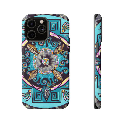 "Hojachakana" Art Phone Armor - Blue Flame Array iPhone 14 Pro Max / Matte Phone Case