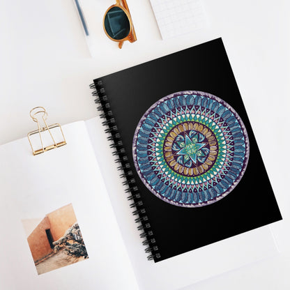 "AquilazurA Kryst'dala" Spiral Notebook - Blue Flame Array One Size Paper products