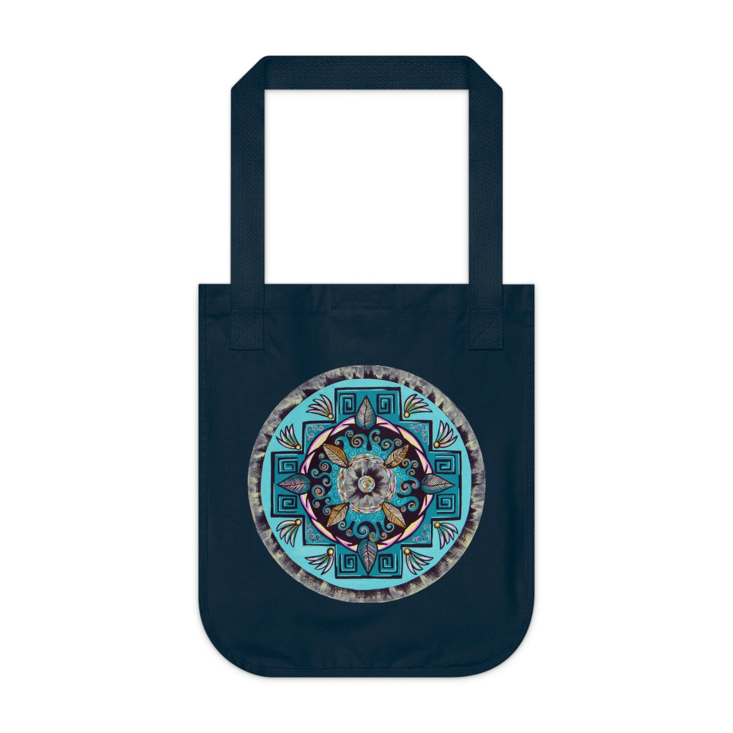 "Hojachakana" Organic Canvas Tote Bag - Blue Flame Array One size / Navy Bags