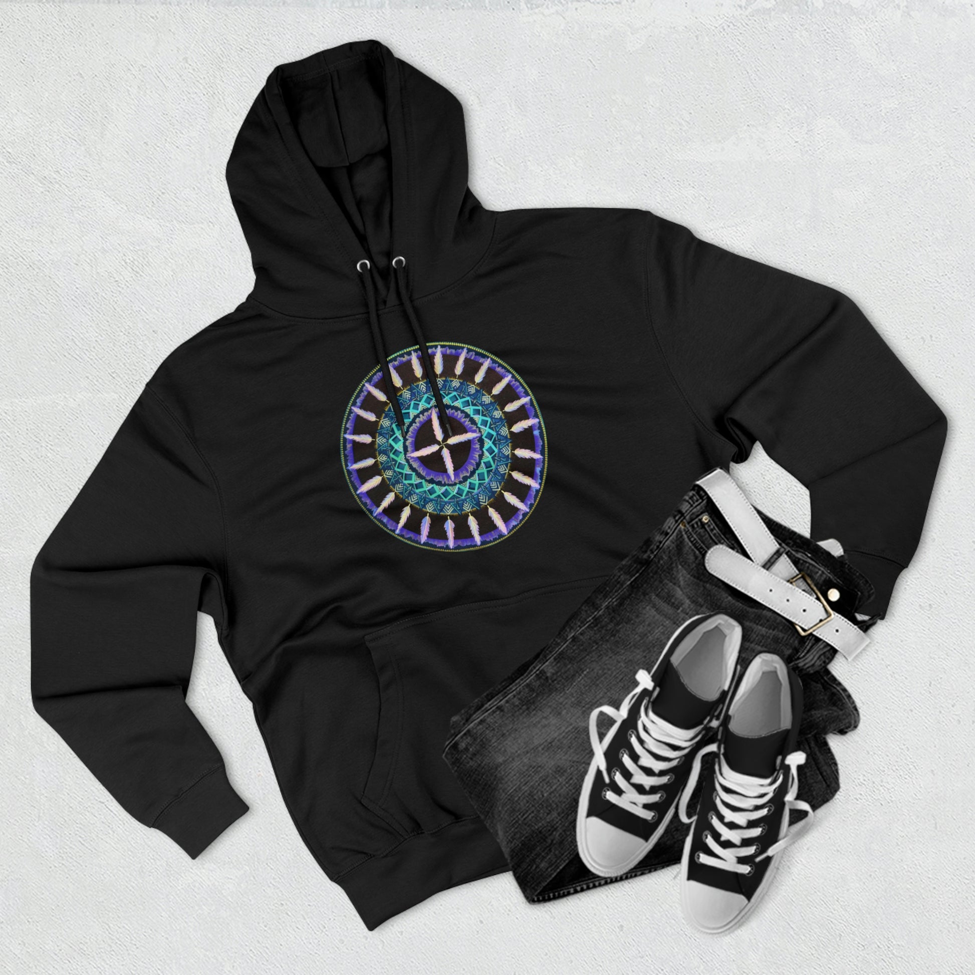 "Cuatro Vientos" Lords & Ladies Pullover Hoodie - Blue Flame Array Hoodie