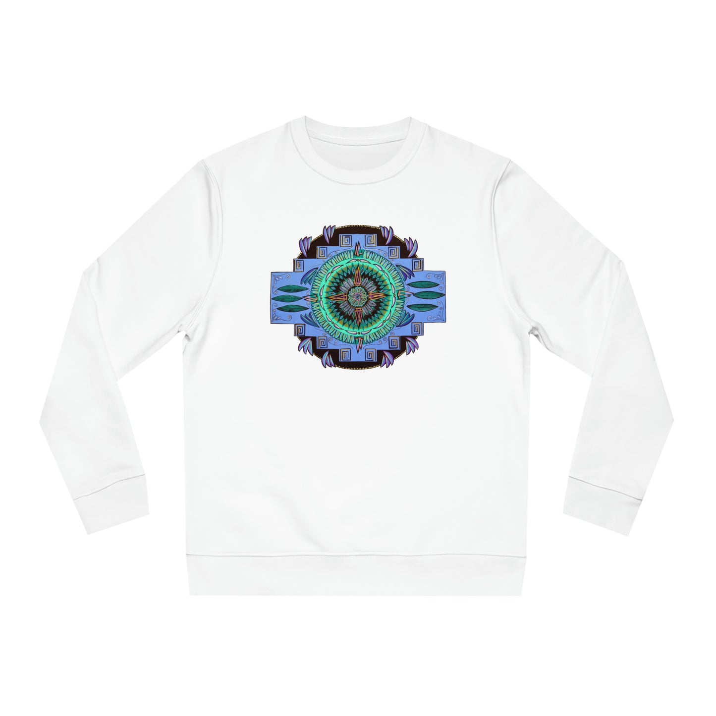 "Plumachakana" Lords & Ladies Organic Sweatshirt - Blue Flame Array White / XS Sweatshirt