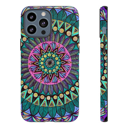 "Mandaladiosa" Art Phone Armor - Blue Flame Array iPhone 13 Pro Max / Glossy Phone Case