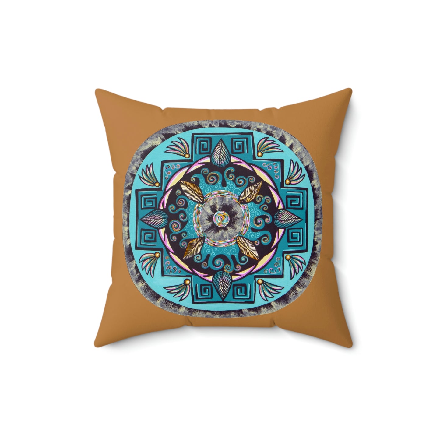 "Hojachakana" Dreamcatcher Pillow - Blue Flame Array 16" × 16" Home Decor