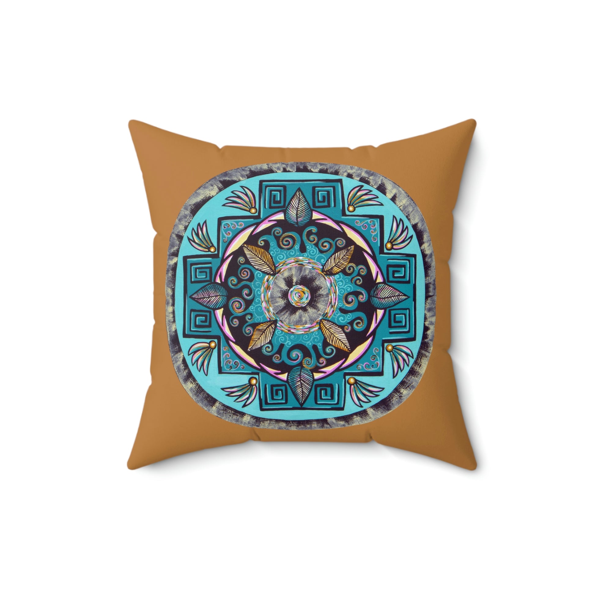 "Hojachakana" Dreamcatcher Pillow - Blue Flame Array 16" × 16" Home Decor