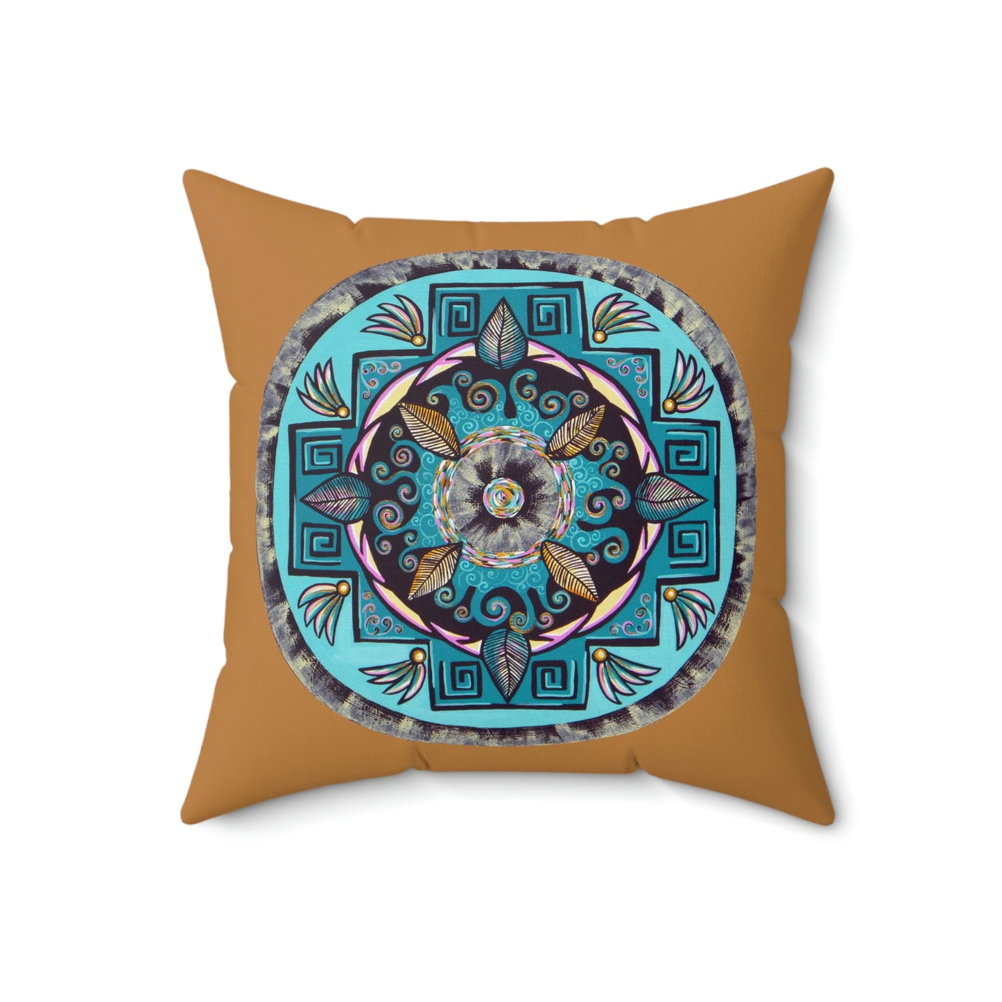 "Hojachakana" Dreamcatcher Pillow - Blue Flame Array 18" × 18" Home Decor