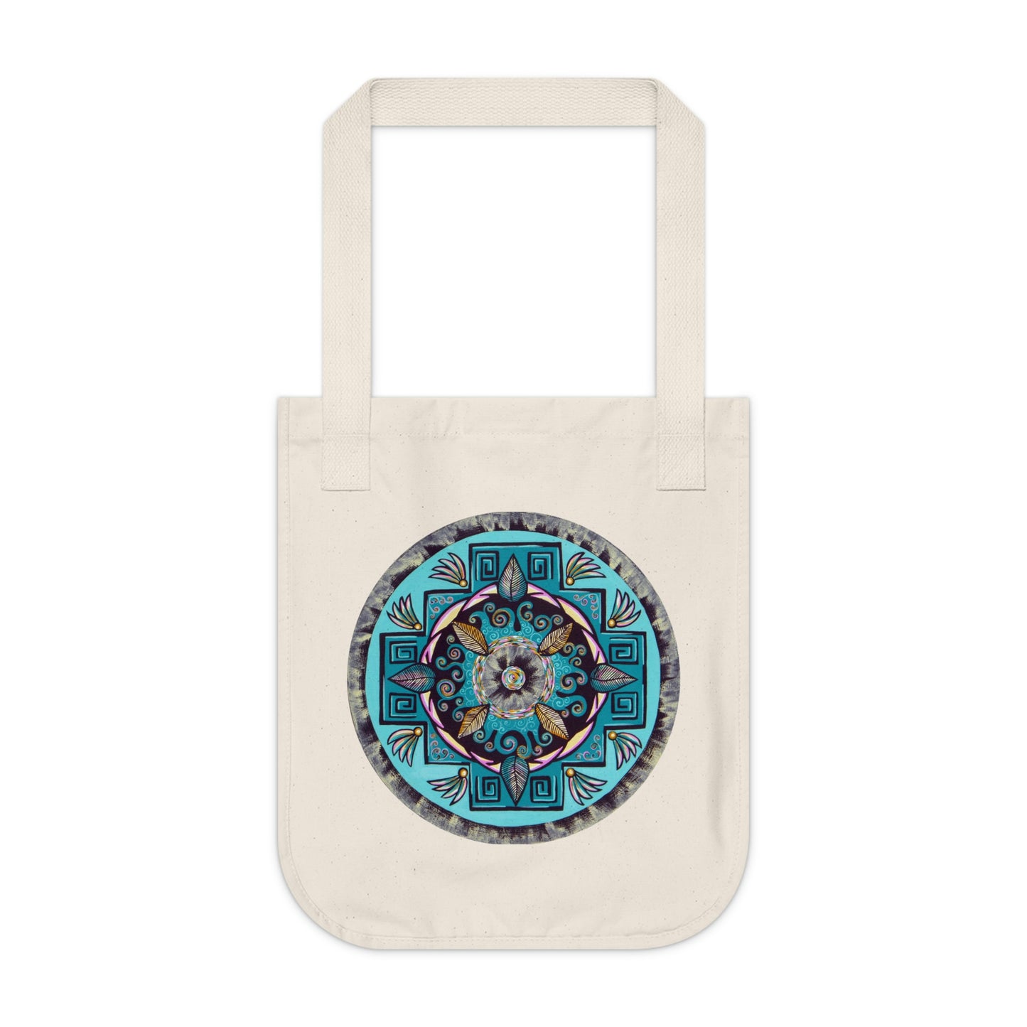 "Hojachakana" Organic Canvas Tote Bag - Blue Flame Array Bags