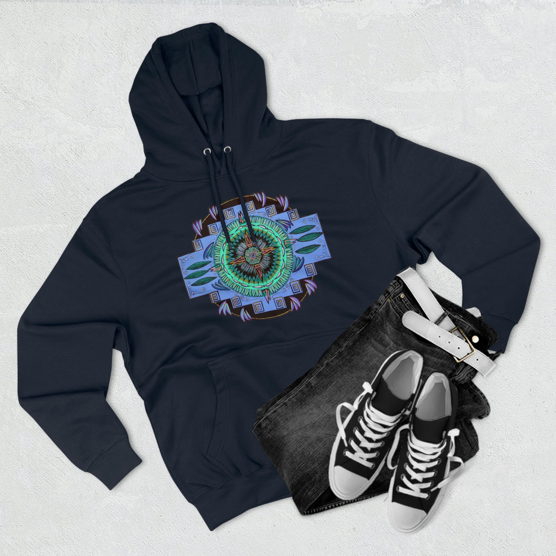 "Plumachakana" Lords & Ladies Pullover Hoodie - Blue Flame Array Hoodie