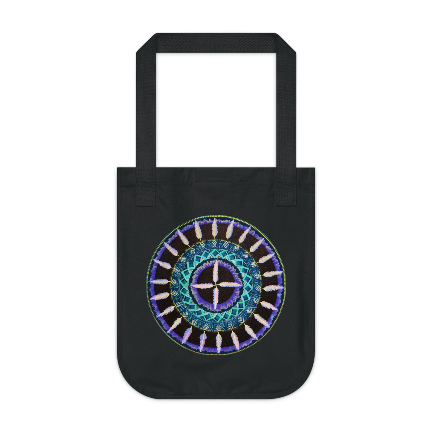 "Cuatro Vientos" Organic Canvas Tote Bag - Blue Flame Array One size / Black Bags