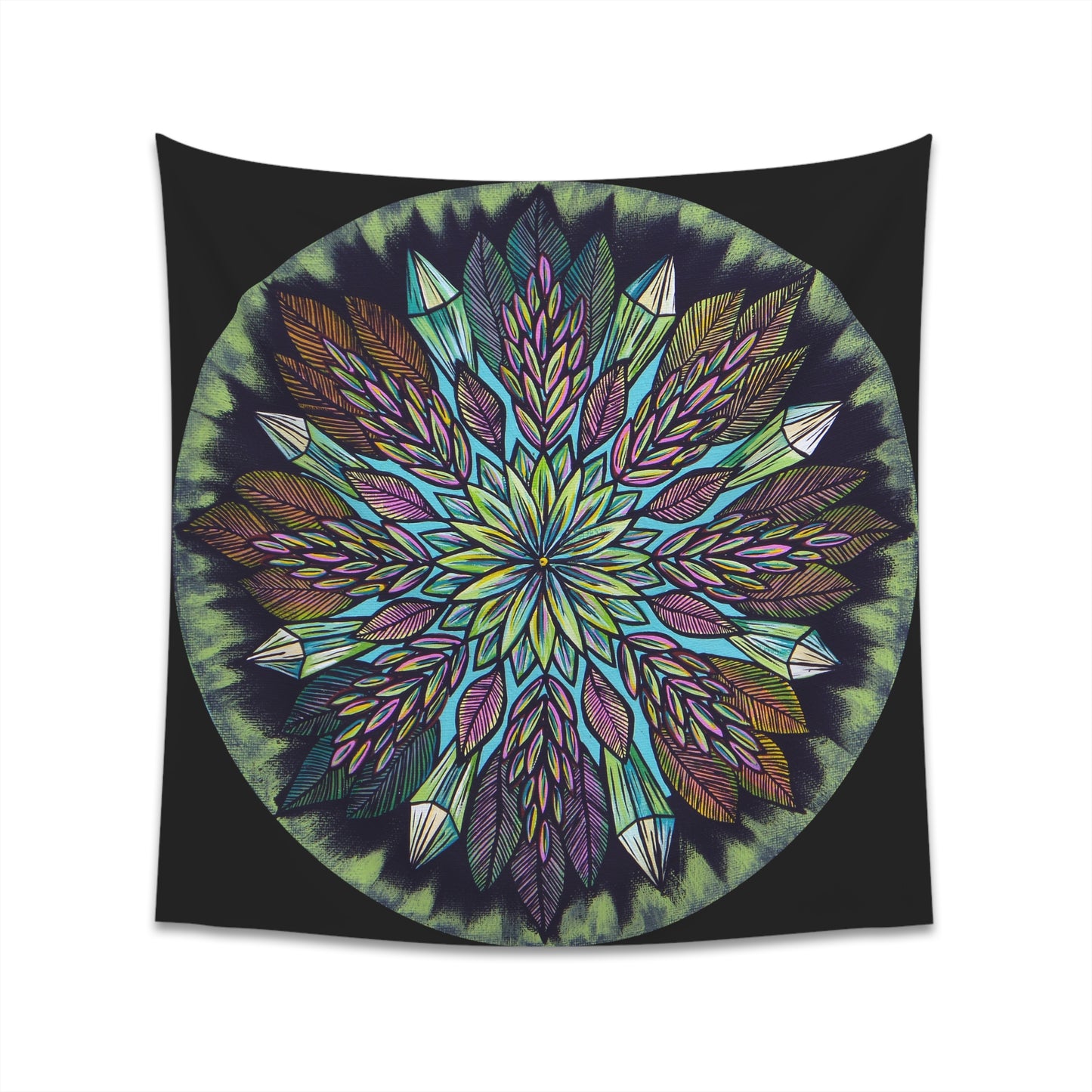 "Krystalhoja" Wall Tapestry - Blue Flame Array Home Decor