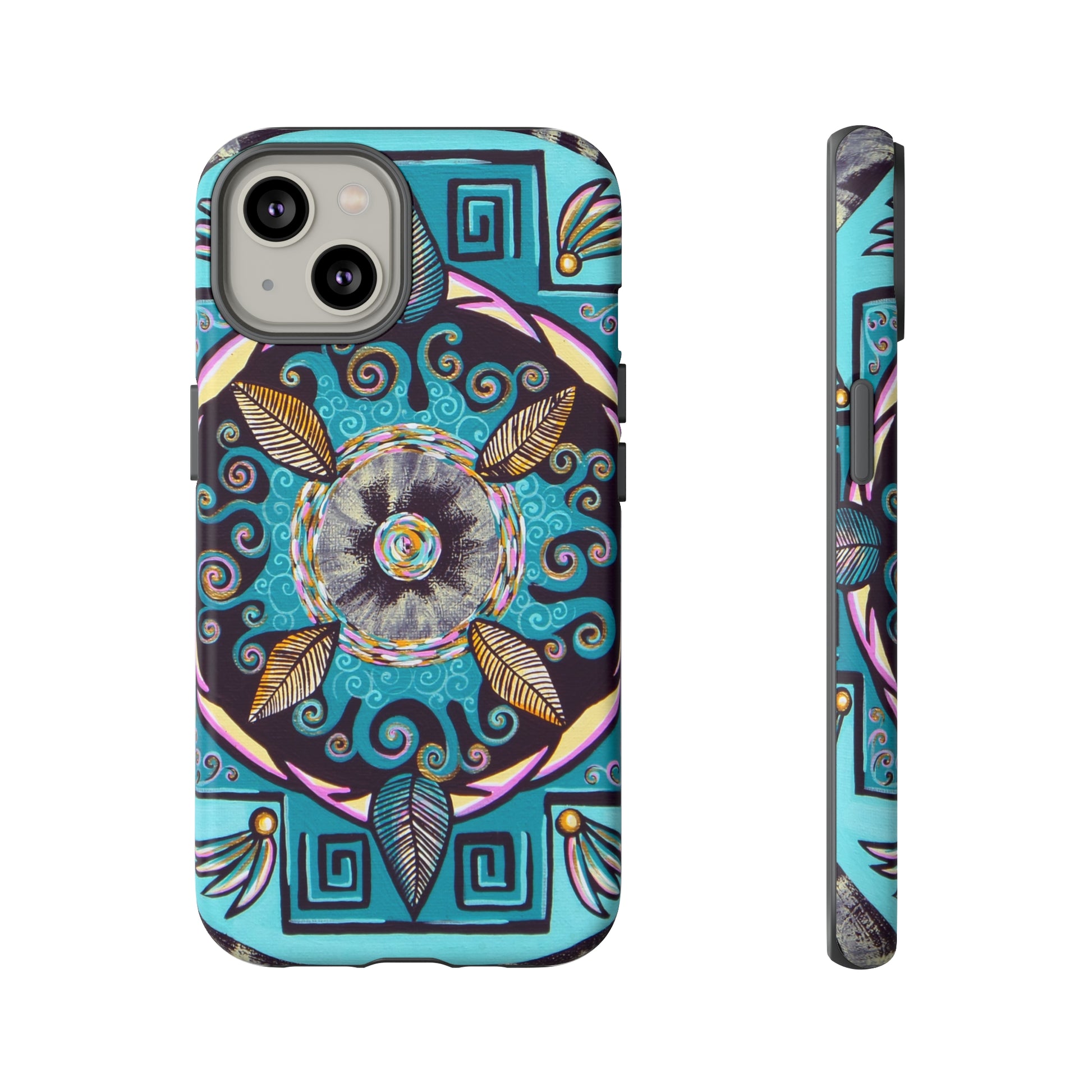 "Hojachakana" Art Phone Armor - Blue Flame Array iPhone 14 / Matte Phone Case