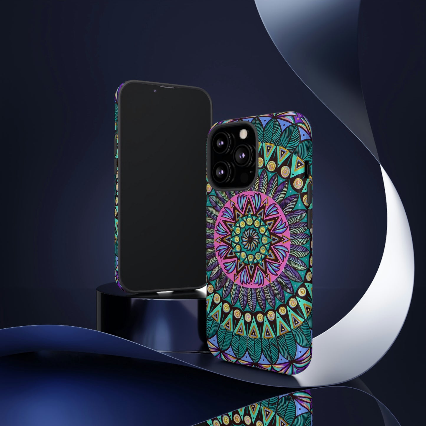 "Mandaladiosa" Art Phone Armor - Blue Flame Array Phone Case