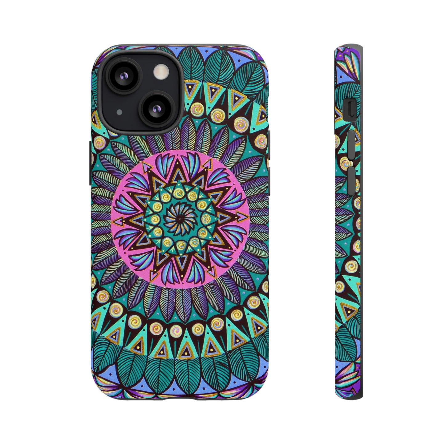 "Mandaladiosa" Art Phone Armor - Blue Flame Array iPhone 13 Mini / Matte Phone Case