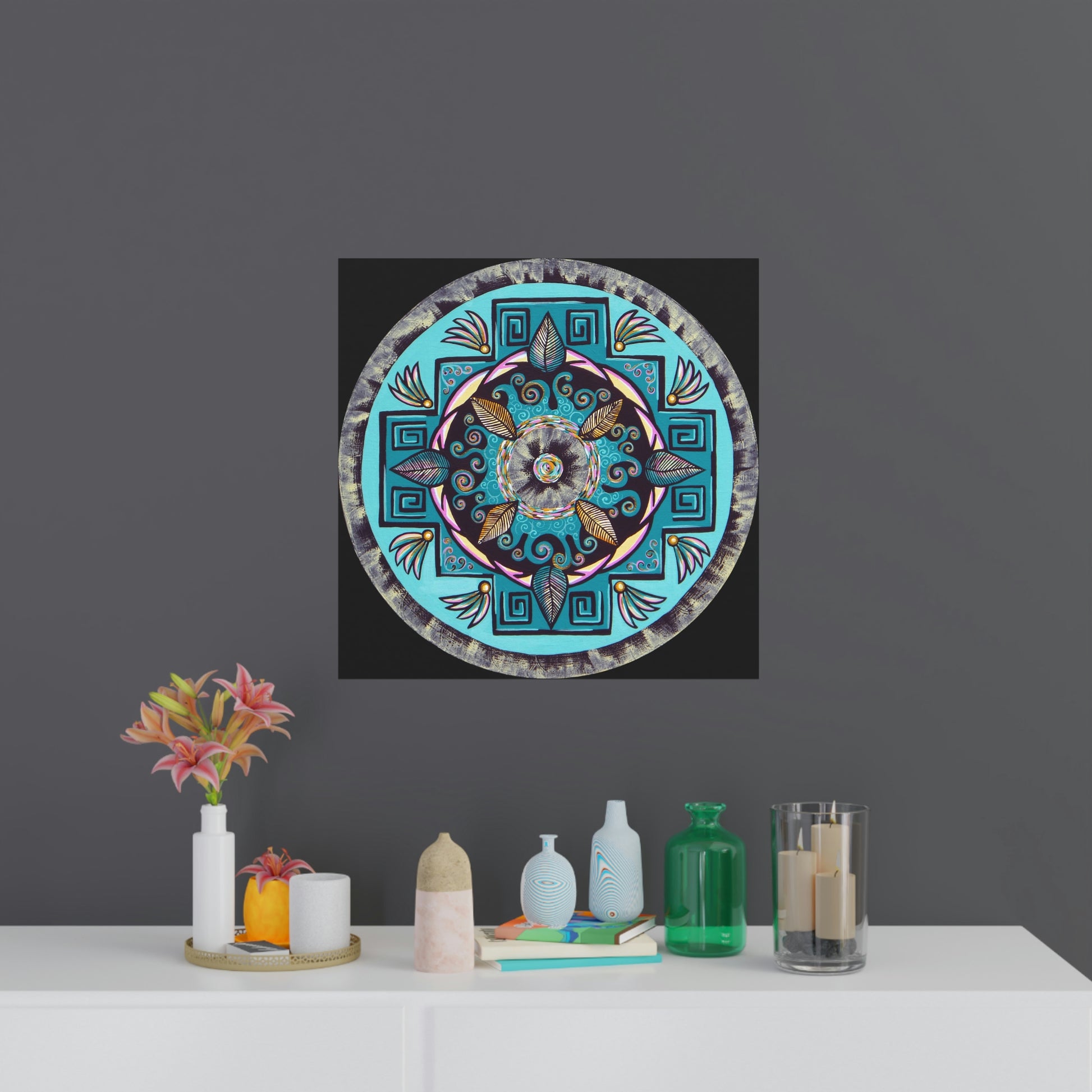 "Hojachakana" Fine Art Posters - Blue Flame Array Poster