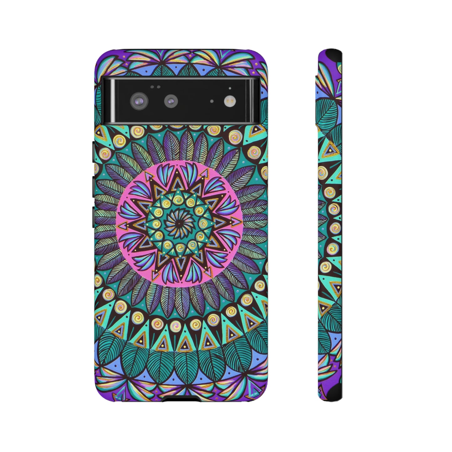 "Mandaladiosa" Art Phone Armor - Blue Flame Array Google Pixel 6 / Matte Phone Case