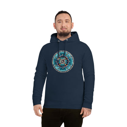 "Hojachakana" Lords & Ladies Organic Sider Hoodie - Blue Flame Array Hoodie