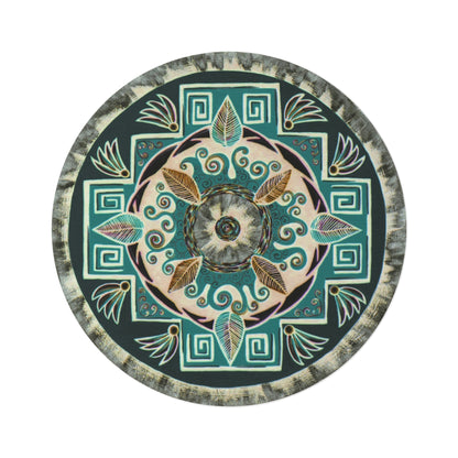 "Hojachakanazura" Mandala Rug - Blue Flame Array Home Decor