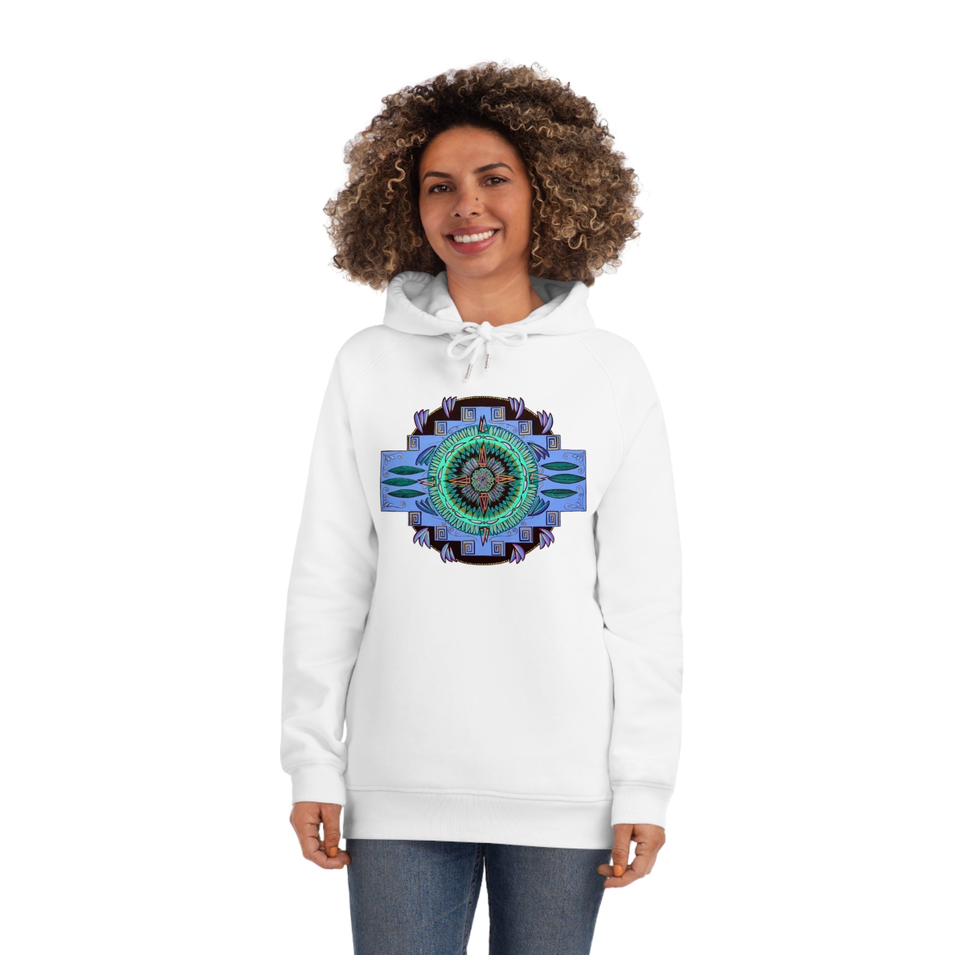 "Plumachakana" Lords & Ladies Organic Sider Hoodie - Blue Flame Array Hoodie