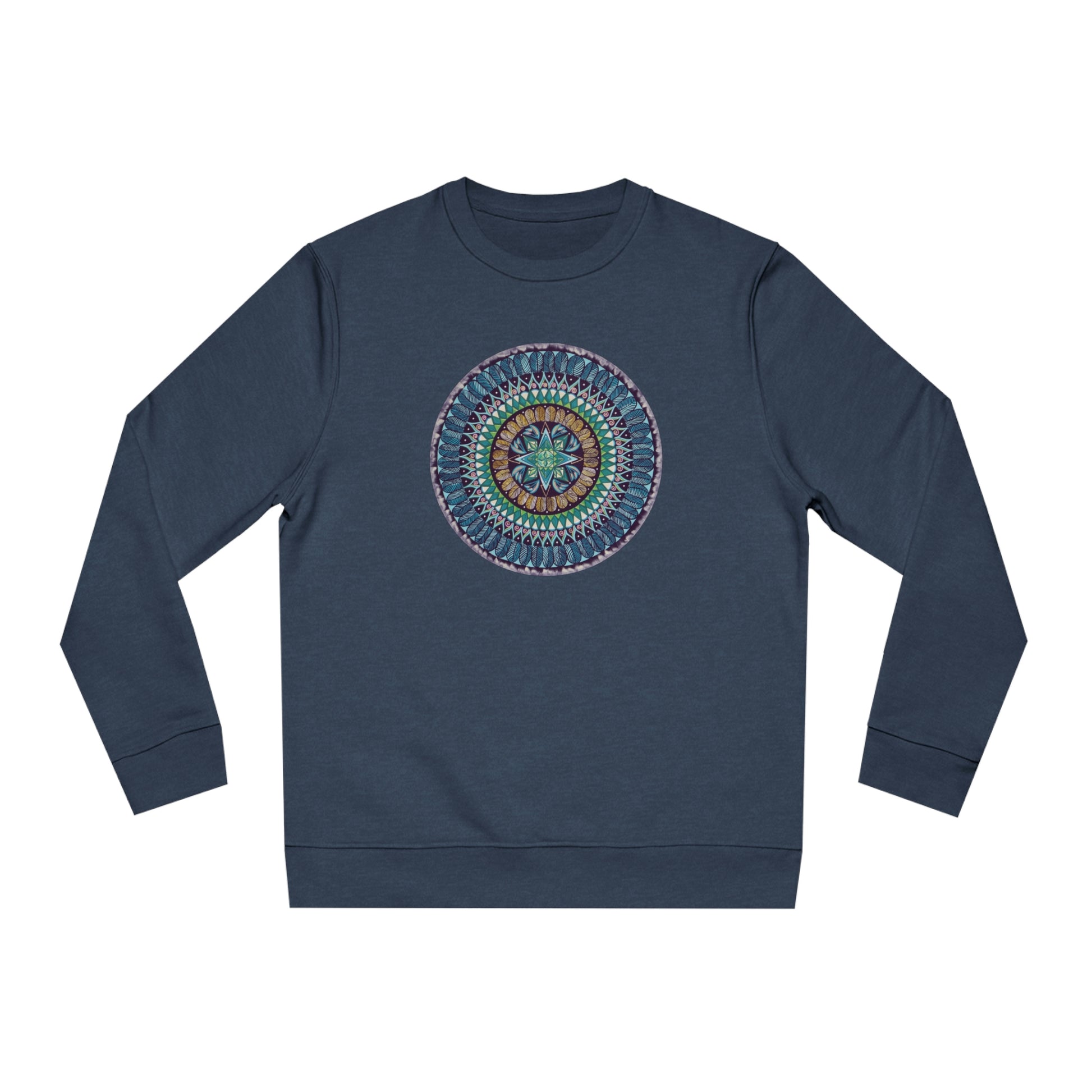 "AquilazurA Kryst'dala" Lords & Ladies Organic Sweatshirt - Blue Flame Array Dark Heather Blue / XS Sweatshirt