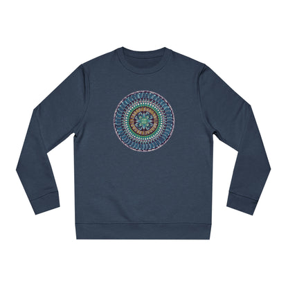 "AquilazurA Kryst'dala" Lords & Ladies Organic Sweatshirt - Blue Flame Array Dark Heather Blue / XS Sweatshirt