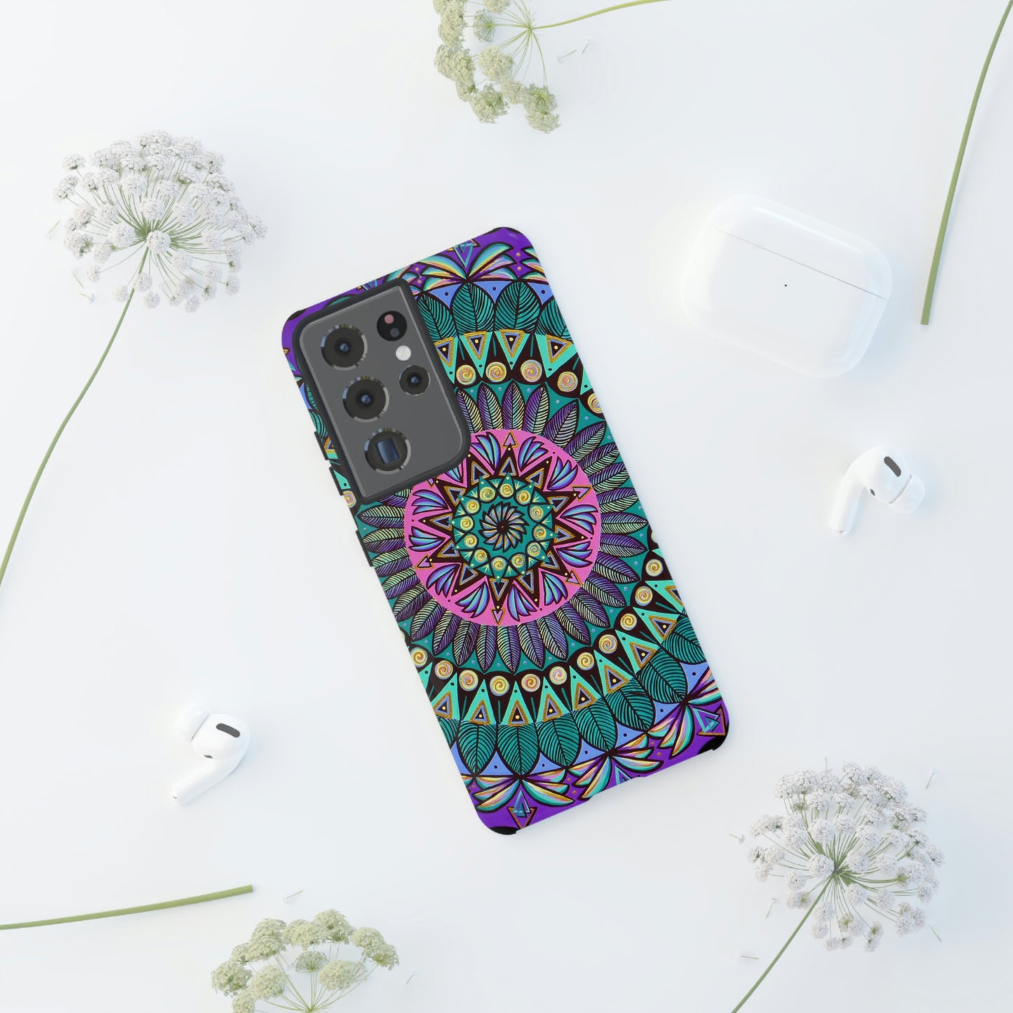 "Mandaladiosa" Art Phone Armor - Blue Flame Array Phone Case