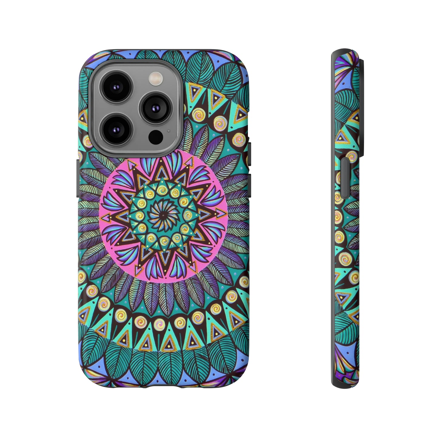 "Mandaladiosa" Art Phone Armor - Blue Flame Array iPhone 14 Pro / Matte Phone Case