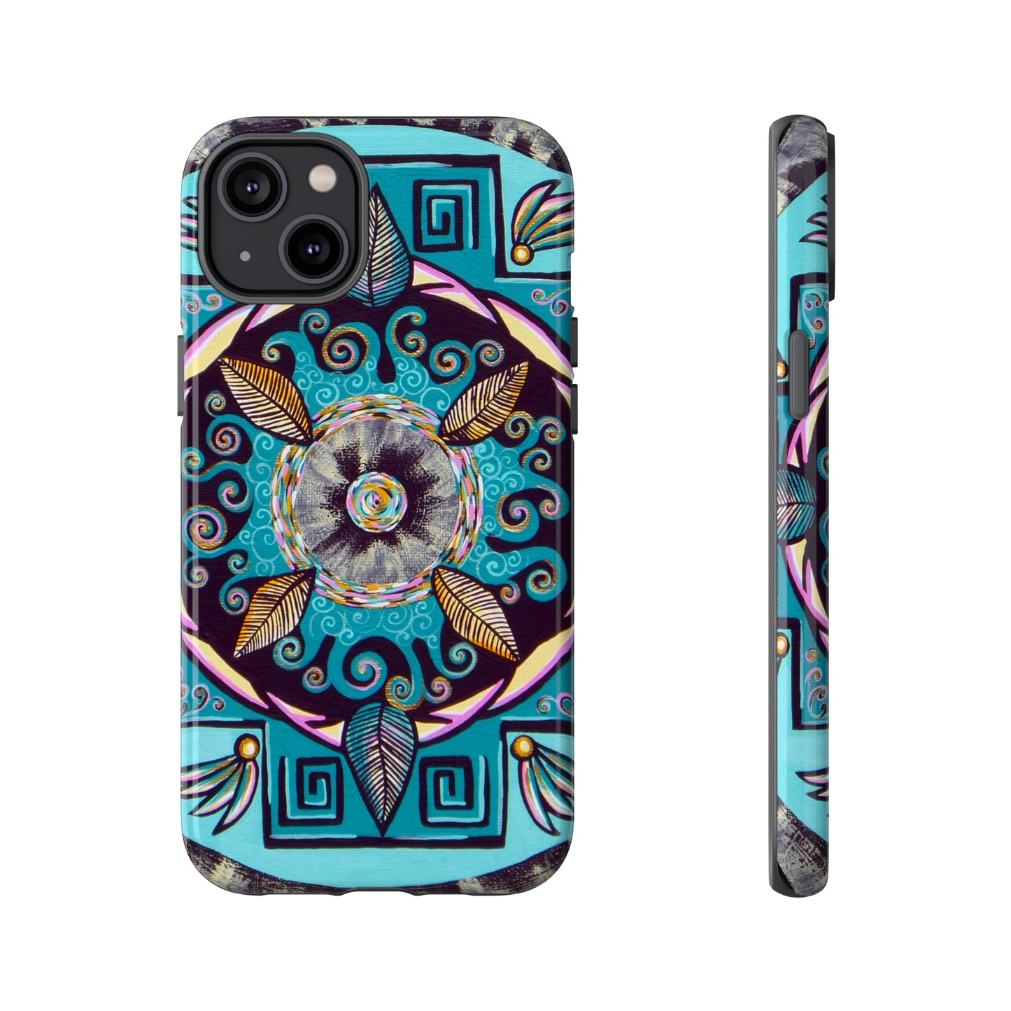 "Hojachakana" Art Phone Armor - Blue Flame Array iPhone 14 Plus / Glossy Phone Case