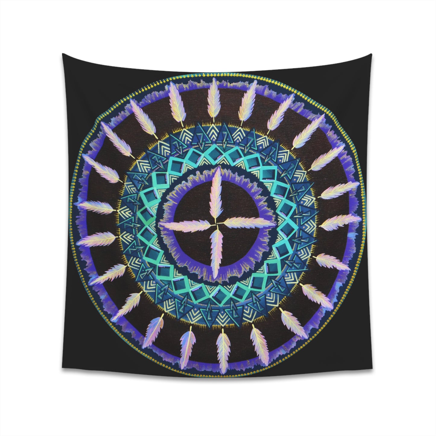 "Cuatro Vientos" Wall Tapestry - Blue Flame Array Home Decor