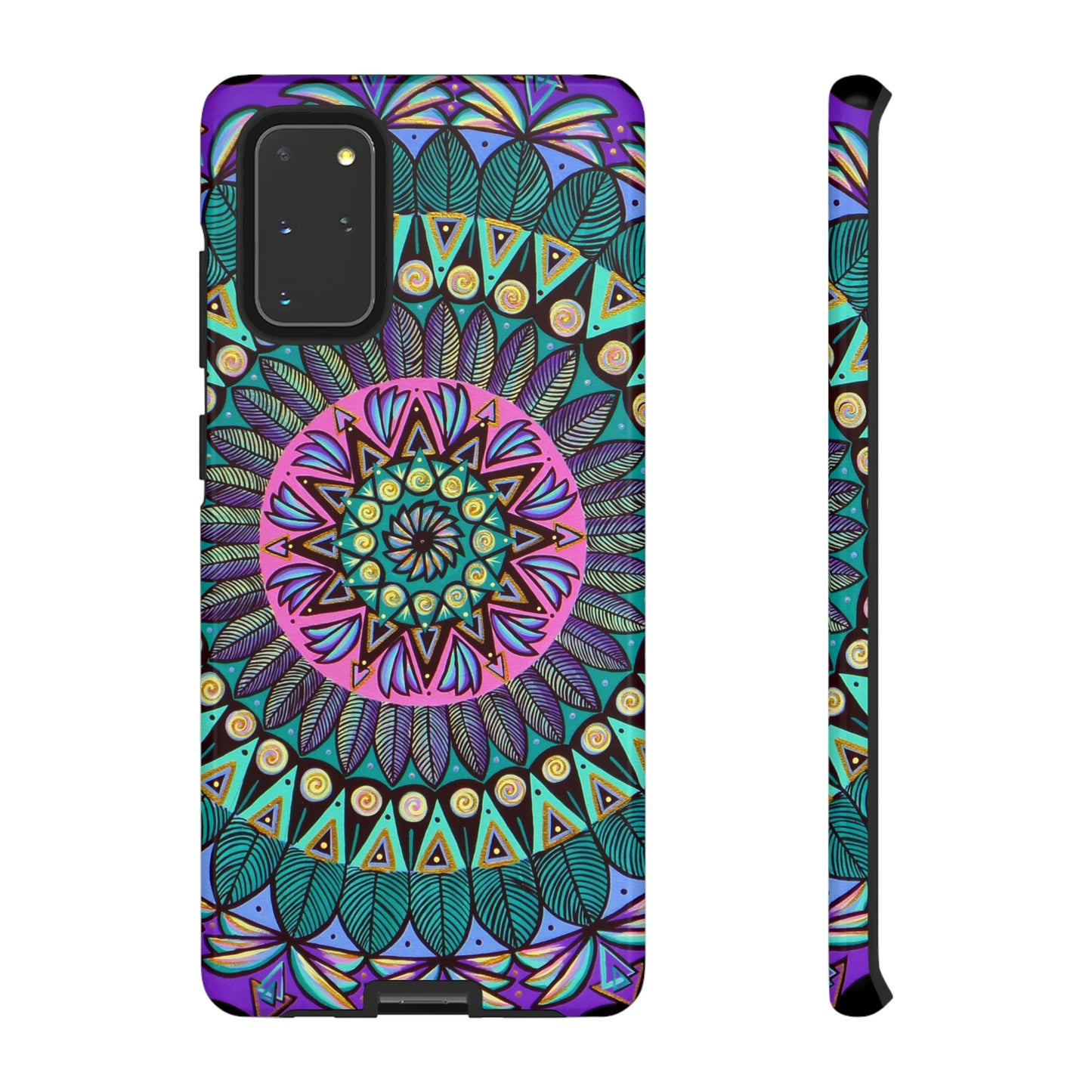 "Mandaladiosa" Art Phone Armor - Blue Flame Array Samsung Galaxy S20+ / Glossy Phone Case