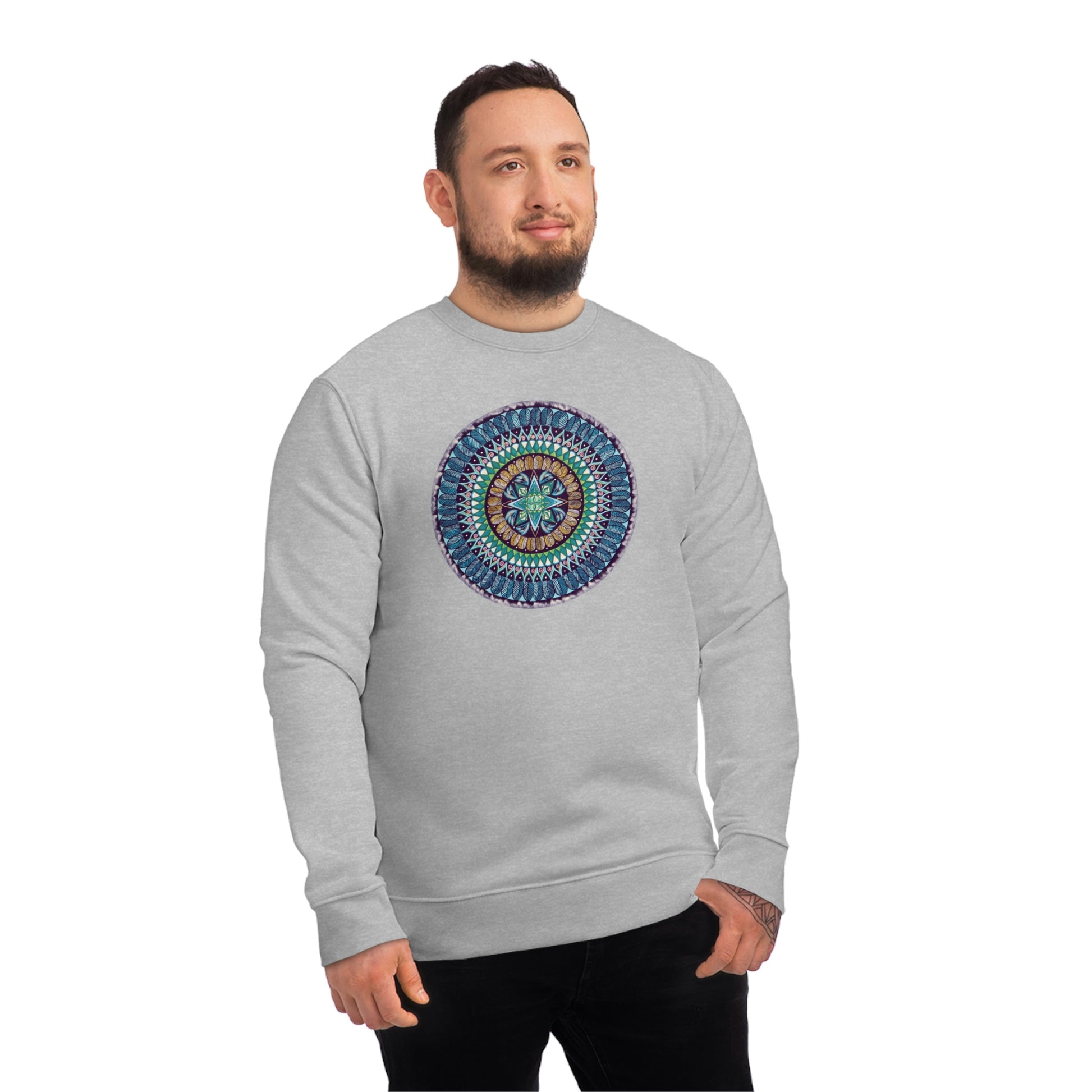 "AquilazurA Kryst'dala" Lords & Ladies Organic Sweatshirt - Blue Flame Array Sweatshirt