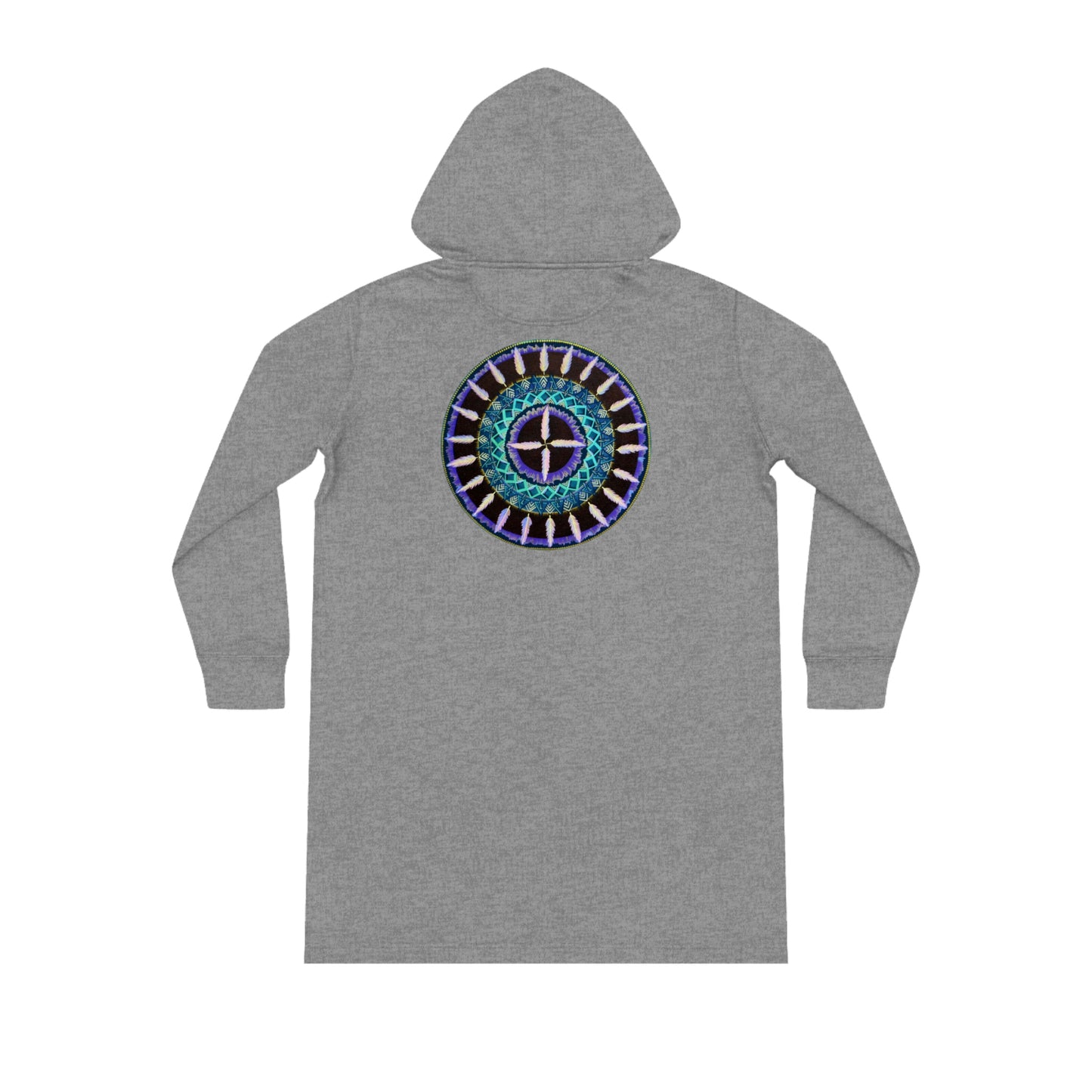 "Cuatro Vientos" Ladies Organic Hoodie Dress - Blue Flame Array Hoodie