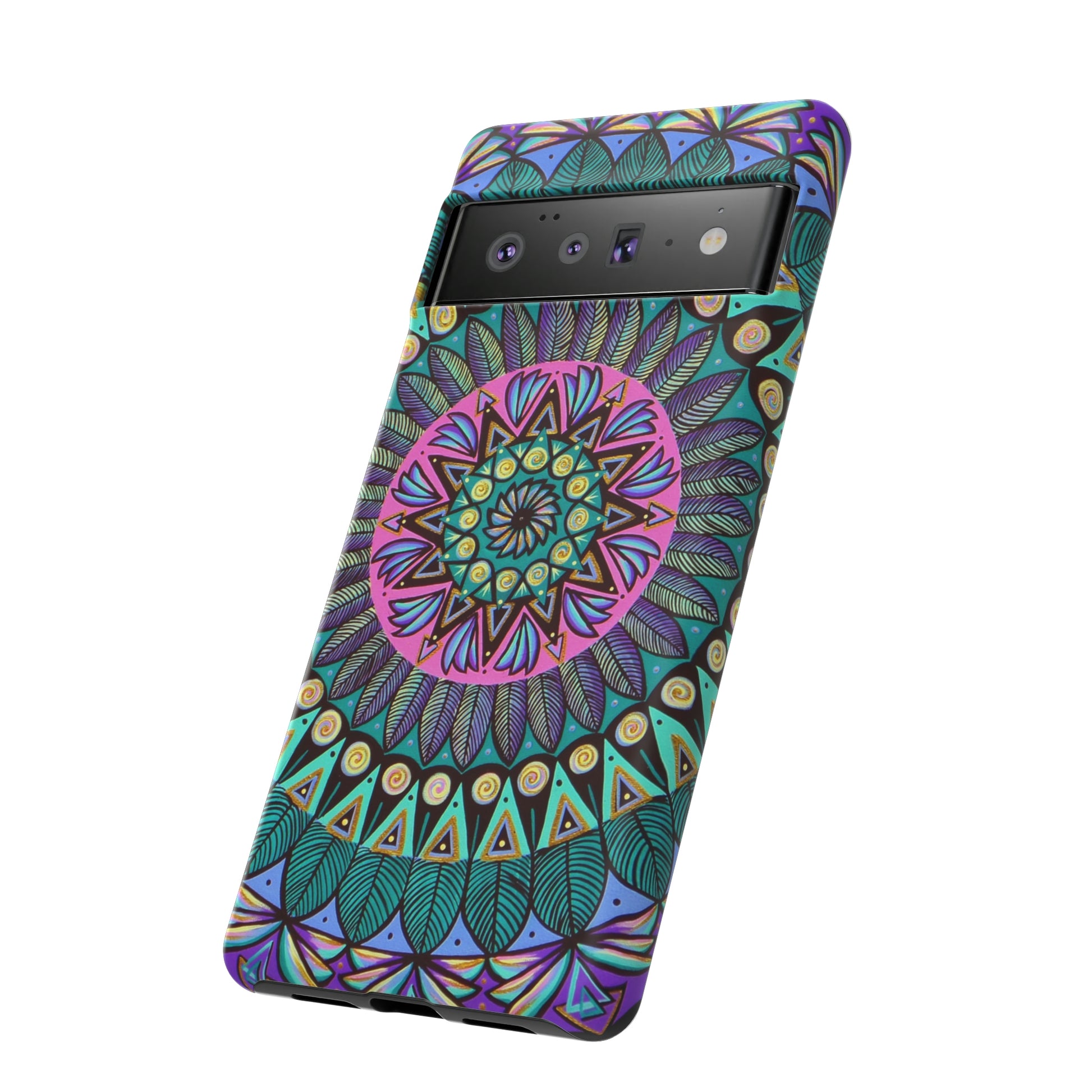 "Mandaladiosa" Art Phone Armor - Blue Flame Array Phone Case