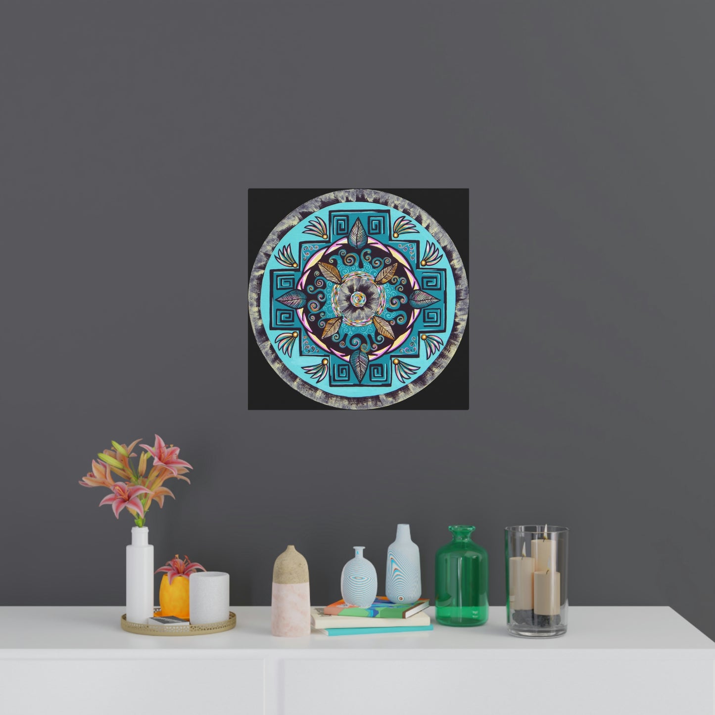 "Hojachakana" Fine Art Posters - Blue Flame Array Poster